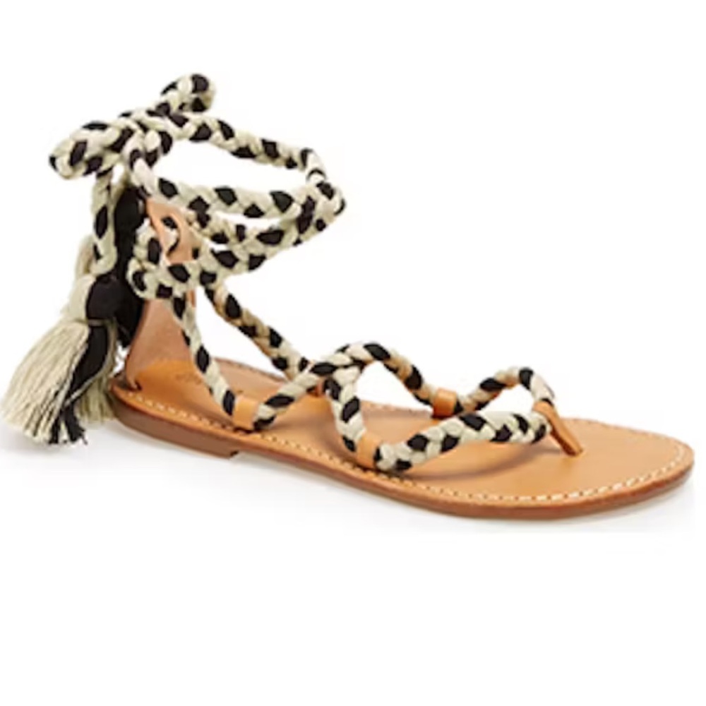 Soludos Braided Black and White Sandals